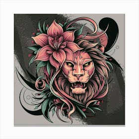 Lion Head Tattoo 1 Canvas Print