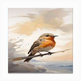 Bird On A Branch Canvas Print