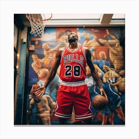 Sauceboss0283 Change The Jersey Micheal Jordan Is Wearing To A Canvas Print