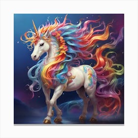 Unicorn With Rainbow Mane Canvas Print