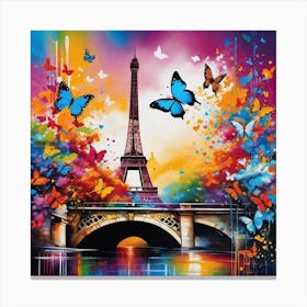 Paris With Butterflies 40 Canvas Print