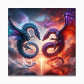 Dragons In The Sky 4 Canvas Print