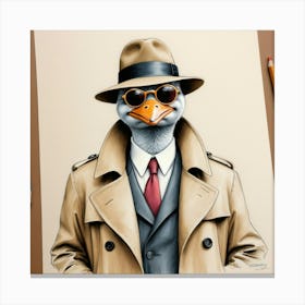 Duck In A Suit 6 Canvas Print