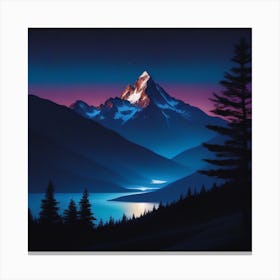 Mountain Landscape At Dusk Canvas Print