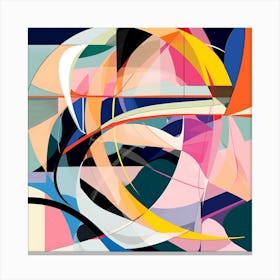 Abstract Shapes Art Print, Trendy Vibrant Colors Canvas Print