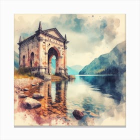 Watercolor Of A Castle 2 Canvas Print