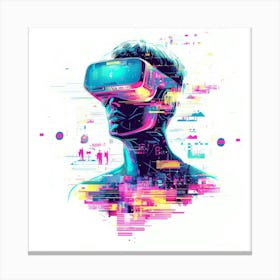 Vr Headset.Generated AI. Wall Art Print 3 Canvas Print