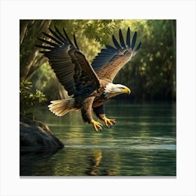 Bald Eagle In Flight 1 Canvas Print