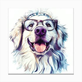 Dog With Glasses 48 Canvas Print