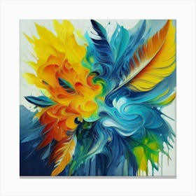 Gorgeous, distinctive yellow, green and blue abstract artwork 16 Canvas Print