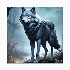 Wolf In The Woods Canvas Print