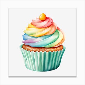 Rainbow Cupcake Canvas Print