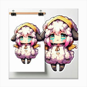 Kawaii Sheep Canvas Print