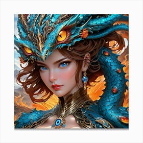 Blue Dragon hjb Canvas Print