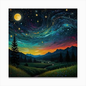 Night Sky With Stars Canvas Print