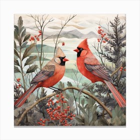 Bird In Nature Northern Cardinal 4 Canvas Print