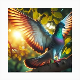 A Image Of A Beautiful Racing Pigeon Canvas Print