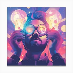 Light Bulb Man Canvas Print