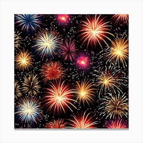 Fireworks On A Black Background 3 Canvas Print