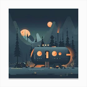 Camper In The Forest Canvas Print