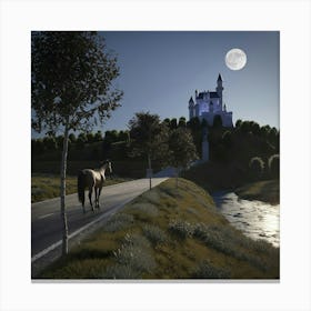 Horse On The Road Canvas Print