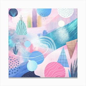 Abstract Painting in Pastel Dreams Palette Canvas Print