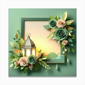 GreetingCard-RamadanKareem-Mubarak-Islamic-Lantern 2 Canvas Print