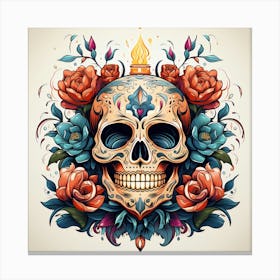 Day Of The Dead Skull 12 Canvas Print