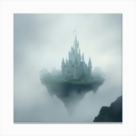 Disney Castle In The Fog Canvas Print