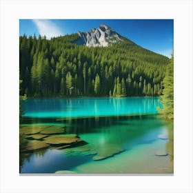 Blue Lake In The Mountains 17 Canvas Print