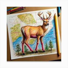 Deer Drawing 35 Canvas Print