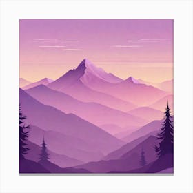 Misty mountains background in purple tone 11 Canvas Print