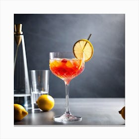 Cocktail With Lemons Canvas Print