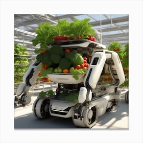 Robots In A Greenhouse 1 Canvas Print