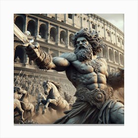 Colossus / Hercules / Mythology Statue Canvas Print