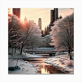 Central Park In Winter Canvas Print