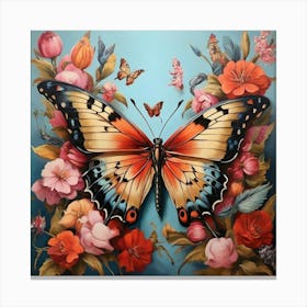 Maximalist Animal Painting Butterfly Art Print 2 Canvas Print