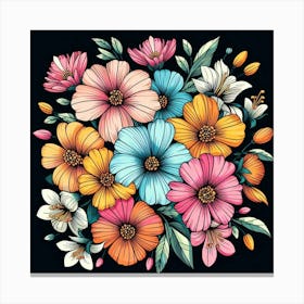 Colorful Flowers 2 Canvas Print