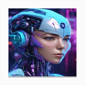 Cyborg Girl Canvas Print