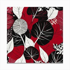 Black And Red Leaves Canvas Print