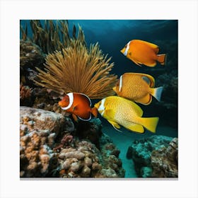 Clownfish And Anemones Canvas Print