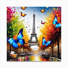 Paris With Butterflies 142 Canvas Print