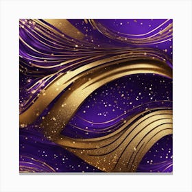 Purple And Gold Abstract Background Canvas Print