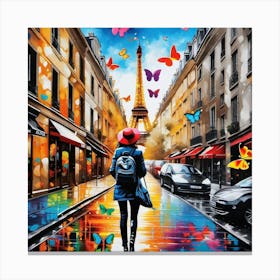 Paris With Butterflies 14 Canvas Print