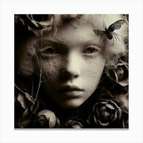 Girl With Roses Canvas Print