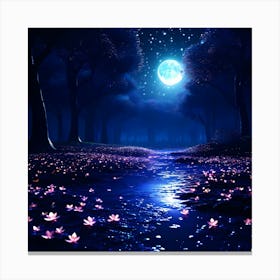 Moonlight In The Forest Canvas Print