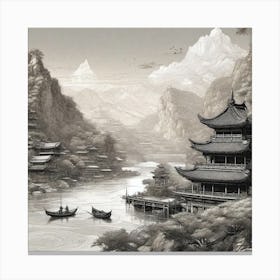 Chinese Village 1 Canvas Print