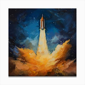 Space Rocket Launch Canvas Print