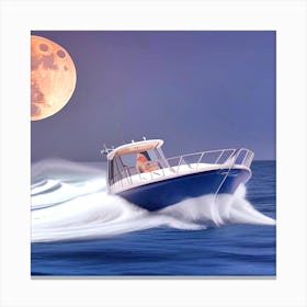 Boat On The Ocean Canvas Print