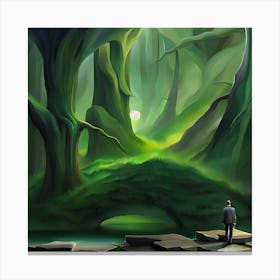 Man In The Forest Canvas Print